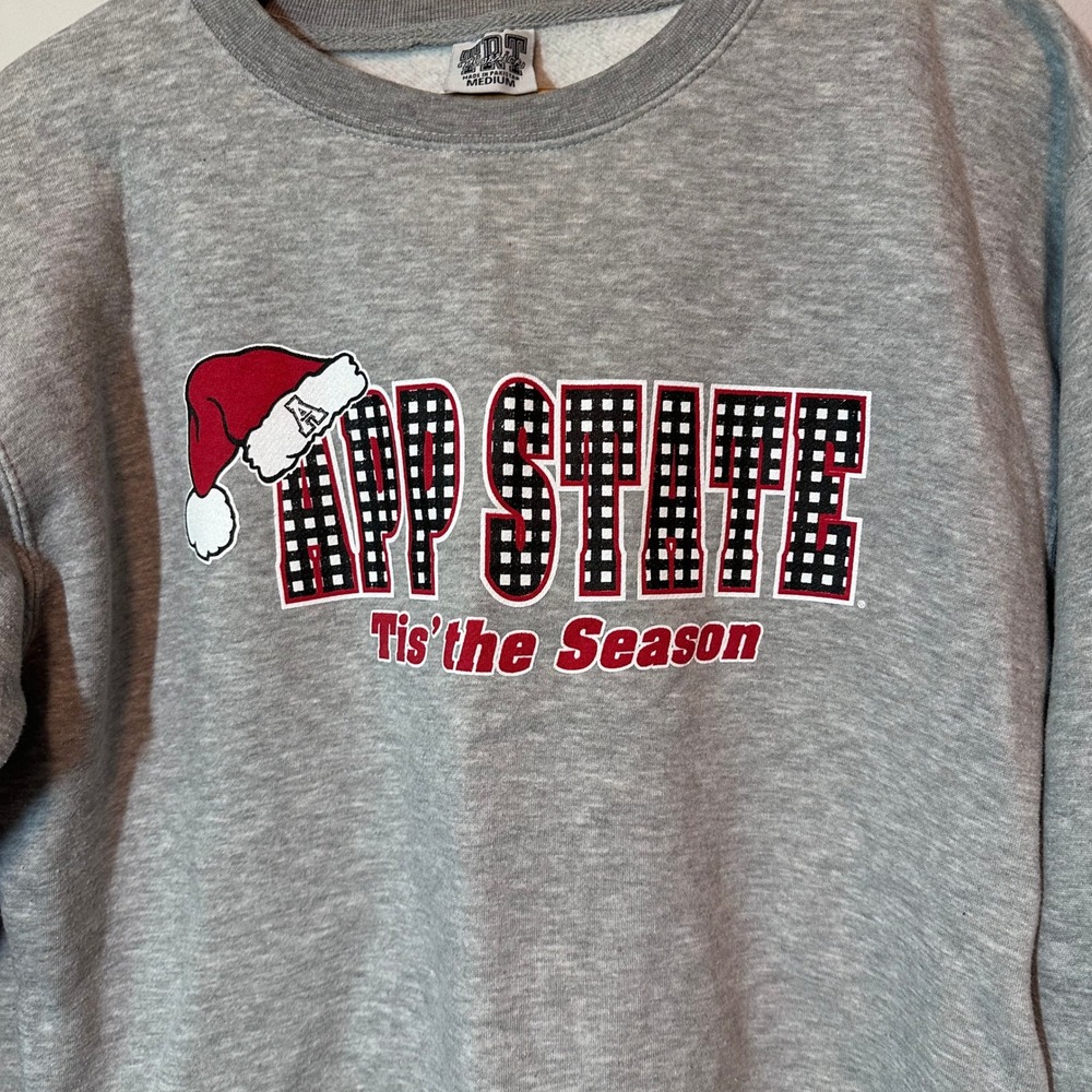 Appalachian State University Christmas Sweatshirt Gray Medium Tis the Season